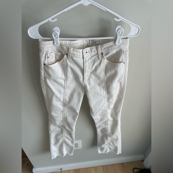 AG Adriano Goldschmied The Jody Crop High Rise Slim Flare Crop - White - Size 28 - Picture 2 of 14
